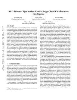 ACE: Towards Application-Centric Edge-Cloud Collaborative Intelligence