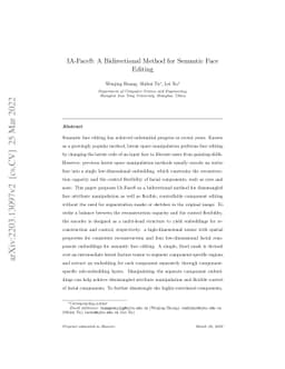 IA-FaceS: A Bidirectional Method for Semantic Face Editing
