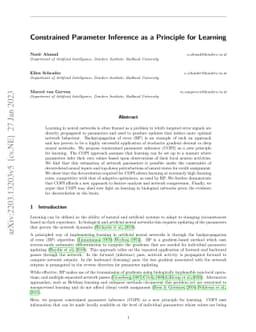 Constrained Parameter Inference as a Principle for Learning