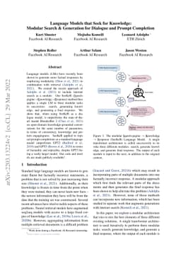 Language Models that Seek for Knowledge: Modular Search & Generation for
  Dialogue and Prompt Completion