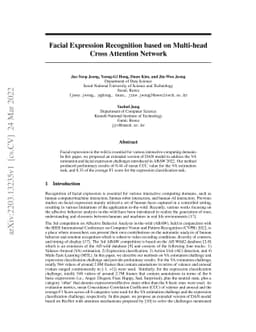 Facial Expression Recognition based on Multi-head Cross Attention
  Network