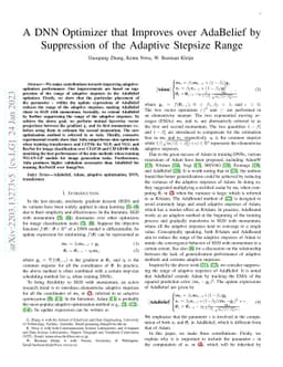 A DNN Optimizer that Improves over AdaBelief by Suppression of the
  Adaptive Stepsize Range