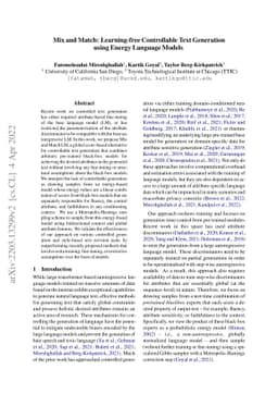 Mix and Match: Learning-free Controllable Text Generation using Energy
  Language Models