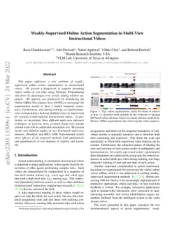 Weakly-Supervised Online Action Segmentation in Multi-View Instructional
  Videos
