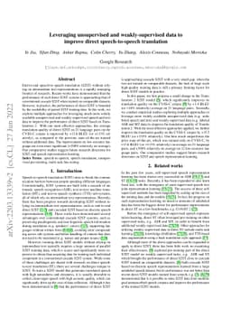 Leveraging unsupervised and weakly-supervised data to improve direct
  speech-to-speech translation