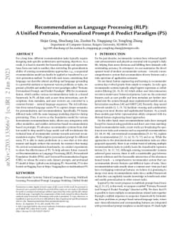 Recommendation as Language Processing (RLP): A Unified Pretrain,
  Personalized Prompt & Predict Paradigm (P5)