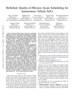 HetSched: Quality-of-Mission Aware Scheduling for Autonomous Vehicle
  SoCs