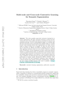 Multi-scale and Cross-scale Contrastive Learning for Semantic
  Segmentation