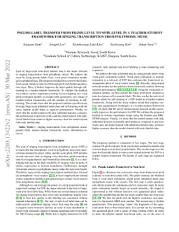 Pseudo-Label Transfer from Frame-Level to Note-Level in a
  Teacher-Student Framework for Singing Transcription from Polyphonic Music