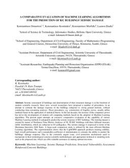 A Comparative Evaluation of Machine Learning Algorithms for the
  Prediction of R/C Buildings' Seismic Damage