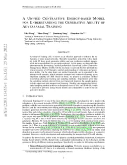 A Unified Contrastive Energy-based Model for Understanding the
  Generative Ability of Adversarial Training