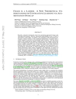 Chaos is a Ladder: A New Theoretical Understanding of Contrastive
  Learning via Augmentation Overlap