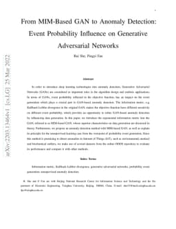 From MIM-Based GAN to Anomaly Detection:Event Probability Influence on
  Generative Adversarial Networks