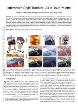 Interactive Style Transfer: All is Your Palette
