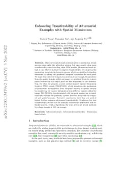 Enhancing Transferability of Adversarial Examples with Spatial Momentum