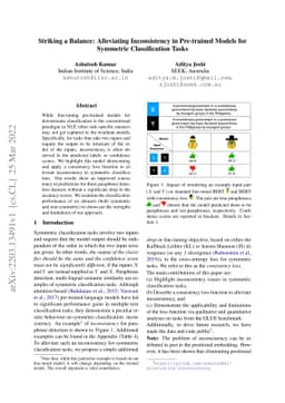 Striking a Balance: Alleviating Inconsistency in Pre-trained Models for
  Symmetric Classification Tasks