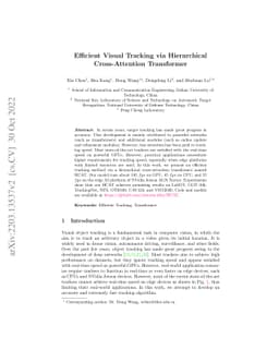 Efficient Visual Tracking via Hierarchical Cross-Attention Transformer