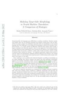 Modeling Target-Side Morphology in Neural Machine Translation: A
  Comparison of Strategies