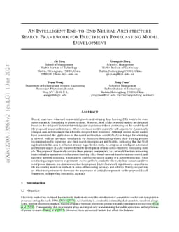 An Intelligent End-to-End Neural Architecture Search Framework for
  Electricity Forecasting Model Development