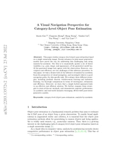 A Visual Navigation Perspective for Category-Level Object Pose
  Estimation