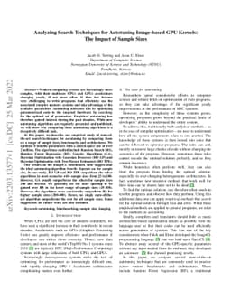 Analyzing Search Techniques for Autotuning Image-based GPU Kernels: The
  Impact of Sample Sizes
