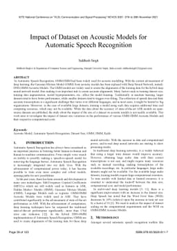 Impact of Dataset on Acoustic Models for Automatic Speech Recognition