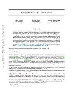 Efficient-VDVAE: Less is more