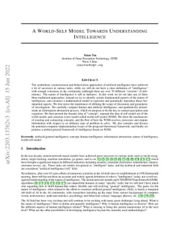 A World-Self Model Towards Understanding Intelligence