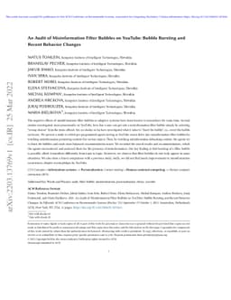 An Audit of Misinformation Filter Bubbles on YouTube: Bubble Bursting
  and Recent Behavior Changes