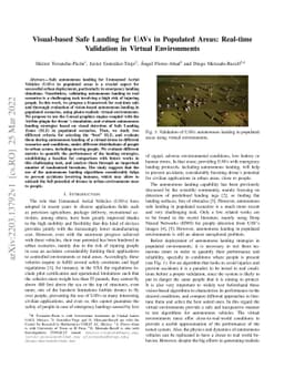 Visual-based Safe Landing for UAVs in Populated Areas: Real-time
  Validation in Virtual Environments