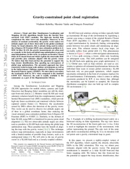 Gravity-constrained point cloud registration