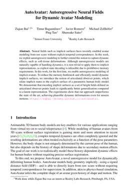 AutoAvatar: Autoregressive Neural Fields for Dynamic Avatar Modeling