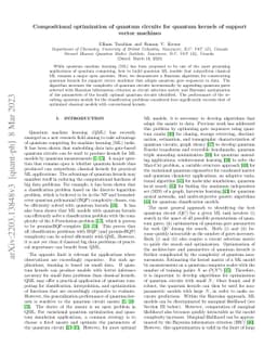 Compositional optimization of quantum circuits for quantum kernels of
  support vector machines
