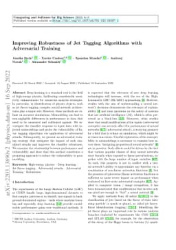 Improving Robustness of Jet Tagging Algorithms with Adversarial Training