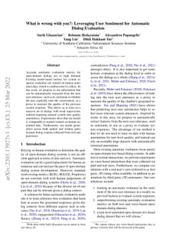 What is wrong with you?: Leveraging User Sentiment for Automatic Dialog
  Evaluation