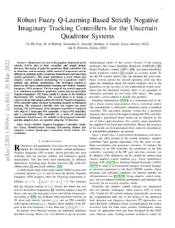 Robust Fuzzy Q-Learning-Based Strictly Negative Imaginary Tracking
  Controllers for the Uncertain Quadrotor Systems
