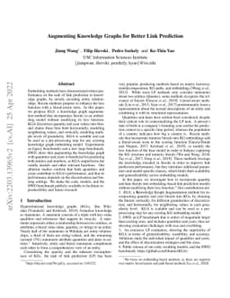 Augmenting Knowledge Graphs for Better Link Prediction