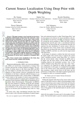 Current Source Localization Using Deep Prior with Depth Weighting