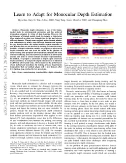 Learn to Adapt for Monocular Depth Estimation