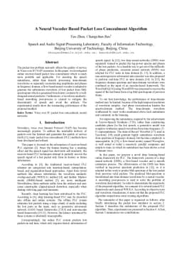 A Neural Vocoder Based Packet Loss Concealment Algorithm