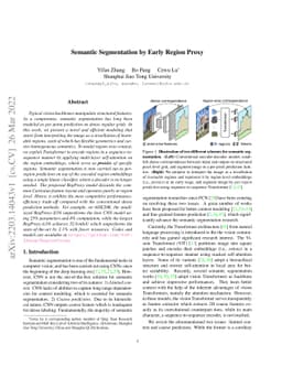 Semantic Segmentation by Early Region Proxy