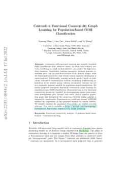 Contrastive Graph Learning for Population-based fMRI Classification