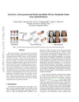 FaceVerse: a Fine-grained and Detail-controllable 3D Face Morphable
  Model from a Hybrid Dataset