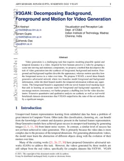 V3GAN: Decomposing Background, Foreground and Motion for Video
  Generation