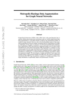 Metropolis-Hastings Data Augmentation for Graph Neural Networks