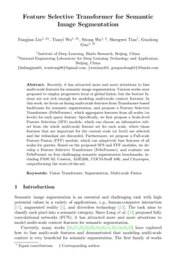 Feature Selective Transformer for Semantic Image Segmentation