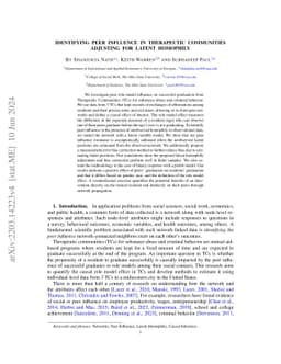 Identifying Peer Influence in Therapeutic Communities Adjusting for
  Latent Homophily