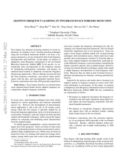Adaptive Frequency Learning in Two-branch Face Forgery Detection
