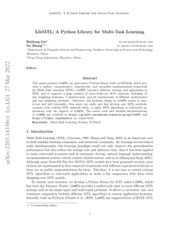 LibMTL: A Python Library for Multi-Task Learning