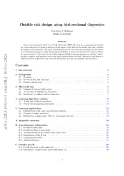 Flexible risk design using bi-directional dispersion